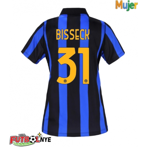 Camiseta Inter Milan Yann Bisseck #31 Primera Equipación para mujer 2026-27 manga corta